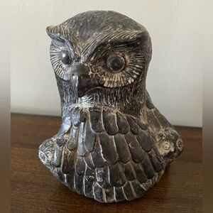WOLF original soap stone Owl Sculpture Art handmade in Canada